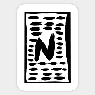 Painting of the letter N . Sticker